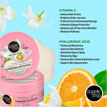 Organic Shop Orangenblüten Hydrogel Augenpatch Glow Reveal Anti-Aging