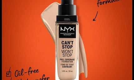 NYX Can't Stop Won't Stop Full Coverage Foundation Matte Vanilla 06 30 ml