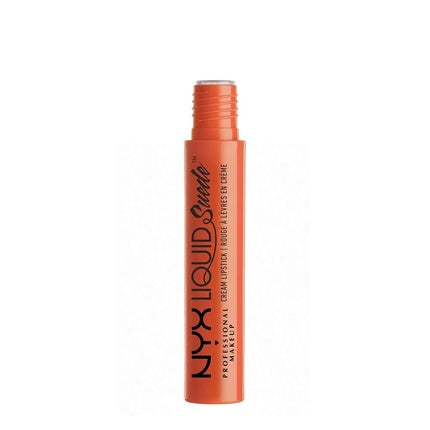NYX Liquid Suede Cream Lipstick Foiled Again Bright Peachy Orange Schimmernd