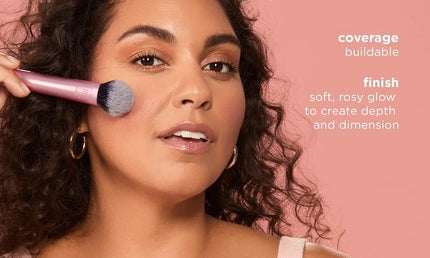 Real Techniques Tapered Cheek Brush – blush/highlighter/loose powder, rose